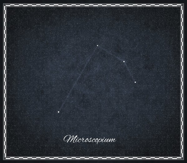 Microscopium star constellation, Night sky, Cluster of stars, Deep space, Microscope constellation