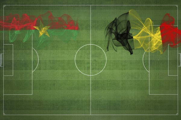 Burkina Faso vs Belgium Soccer Match, national colors, national flags, soccer field, football game, Competition concept, Copy space