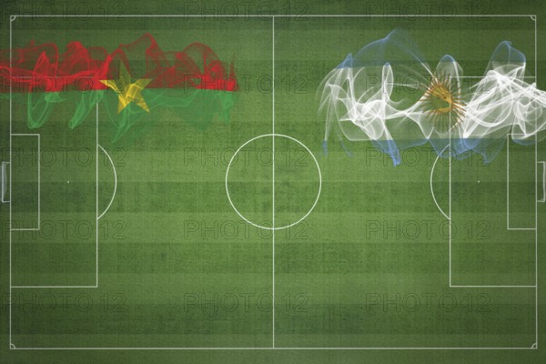 Burkina Faso vs Argentina Soccer Match, national colors, national flags, soccer field, football game, Competition concept, Copy space