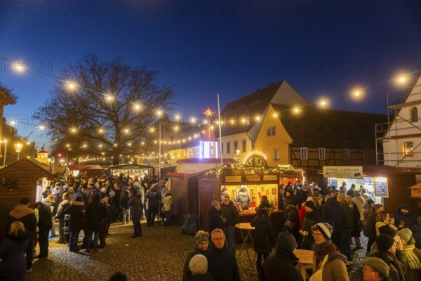 Christmas market on the village green Altkötzschenbroda Radebeul, Saxony, Germany