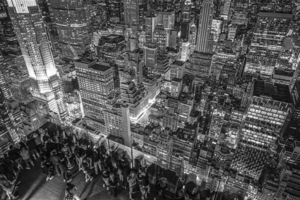 Rockefeller Center Observation Deck of the people and the night view. Shooting Location: New York, Manhattan