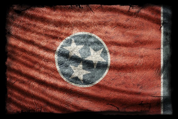 Tennessee Flag, Grunge Texture Background