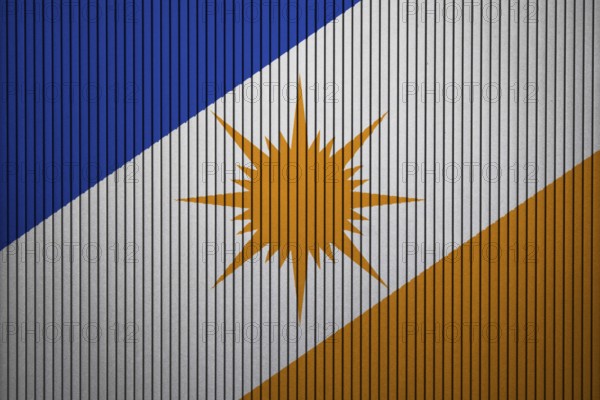Bandeira do Tocantins flag painted on the cracked grunge concrete wall