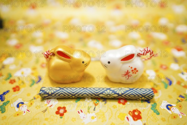 Rabbit year New Year material (New Years card). Shooting Location: Yokohama-city kanagawa prefecture