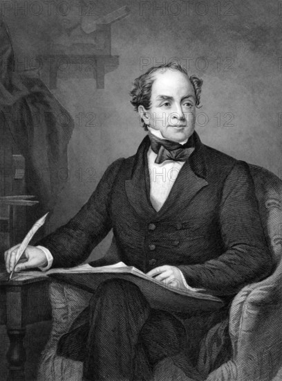 Thomas Moore (1779-1852) on engraving from 1873. Irish poet, singer, songwriter and entertainer. Engraved by unknown artist and published in Portrait Gallery of Eminent Men and Women with Biographies, USA, 1873