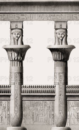 Vestibule of the Temple of Isis at Philae, Ancient Egypt