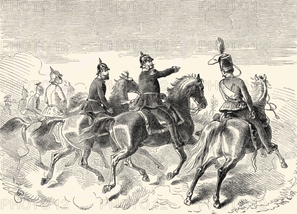 William I at the Battle of Dybbøl, a battle of the Second Schleswig War, 1864