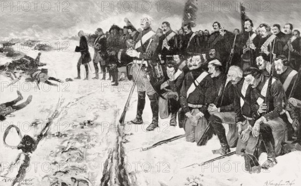 Frederick II praying after the battle of Leuthen, Seven Years' War