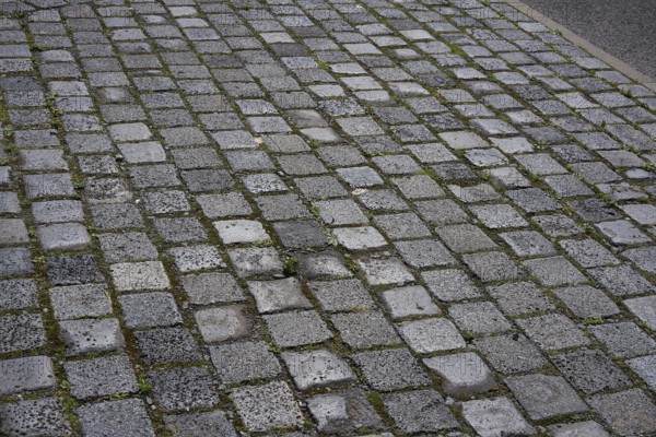 Granite cobblestone pavement in Germany street outdoor