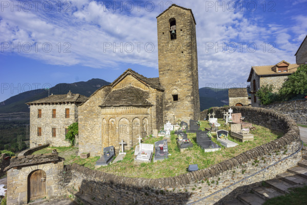 Romanesque church of San Martín de Oliván, Romanesque style around 1060, term of Biescas, Alto Gállego, Huesca, Spain