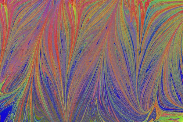 Beautiful abstract art of Ebru marbling painting techniques on water with acrylic paints