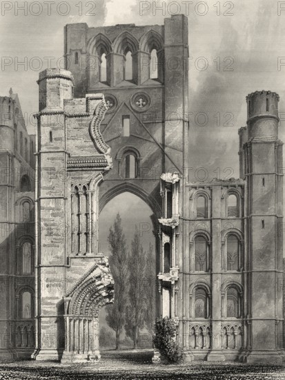 Kelso Abbey, a ruined Scottish abbey in Kelso, Scotland, United Kingdom
