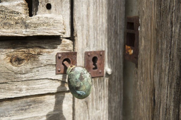 Old antique rusty French door handle