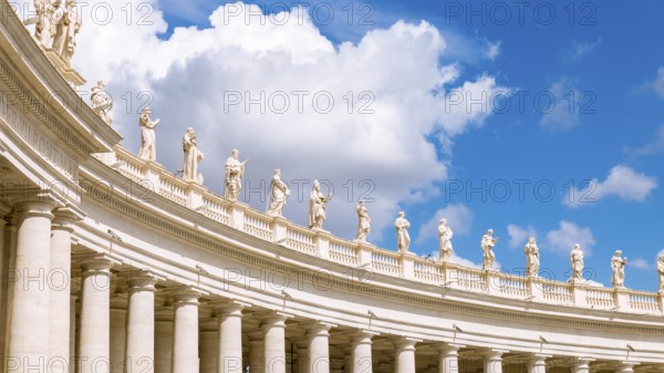 Detail of colonnade St. Peter's Square in Rome