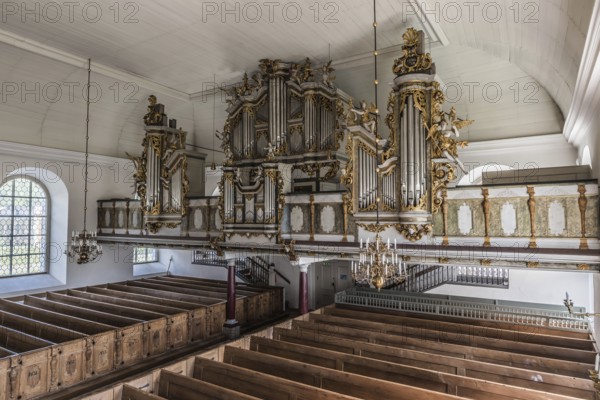 Lovstabruck, Osterlovsta, Sweden, 7 31 2019- Interior design of the evangelic church