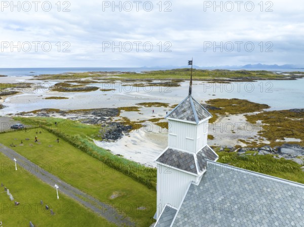 Gimsoy church in the Lofoten Islands. It is a parish church in the municipality of Vagan in Nordland county, Norway