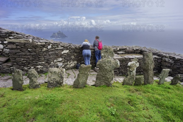 Monastery at the top, Skellig Michael island, Mainistir Fhionáin (St. Fionan?s Monastery), county Kerry, Ireland, United Kingdom