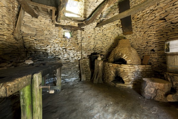 Indoor of the Cabanes de Breuil, Saint-Andre-dAllas, Dordogne, Nouvelle Aquitaine, France