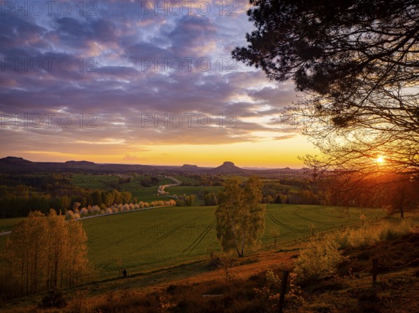 Sunset at Adamsberg, Altendorf, Saxony, Germany