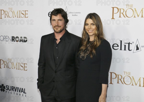 Christian Bale and Sibi Blazic at the Los Angeles premiere of 'The Promise' held at the TCL Chinese Theatre in Hollywood, USA on April 12, 2017