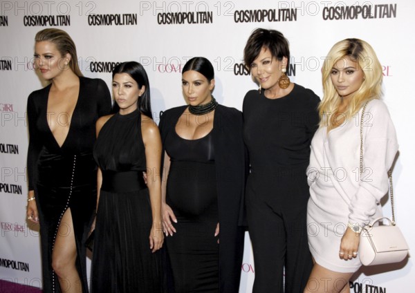 Khloe Kardashian, Kourtney Kardashian, Kim Kardashian, Kris Jenner and Kylie Jenner at the Cosmopolitan Magazine's 50th Anniversary held at the Ysabel in Los Angeles on Sunday October 12, 2015