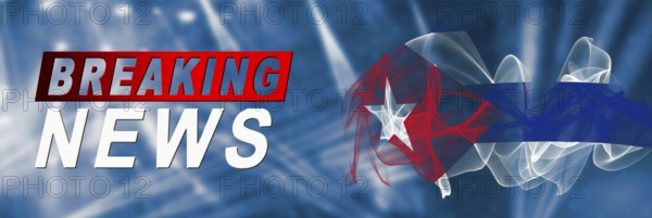 Cuba Breaking News, Smoke Flag Background