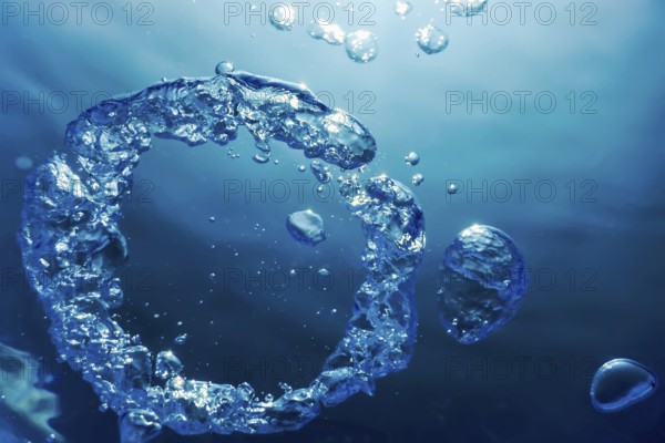 Underwater Air Bubbles with Sunlight. Underwater Background Air Bubbles