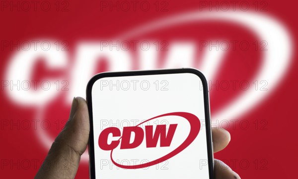 Dhaka, Bangladesh- 5 Dec 2024: CDW logo is displayed on smartphone. CDW Corporation is an American technology company.
