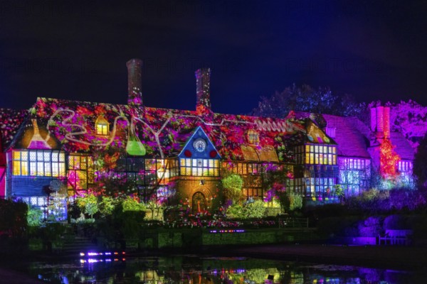 Wisley, Woking, Surrey, UK, November 19 : Christmas Glow 2022 at RHS Garden Wisley, Woking, Surrey, England, UK on November 19, 2022
