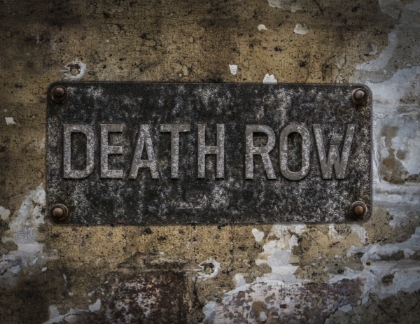 Grungy Death Row Sign At A Maximum Security Prison