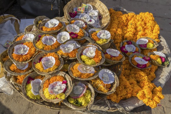 Paper diyas, varanasi, uttar pradesh, india, asia