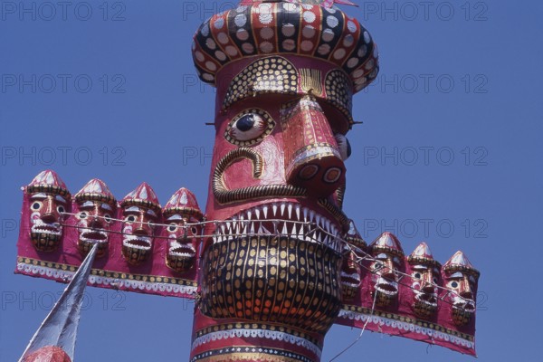 Face of Ravana during Dussehra festival, Dadar, Mumbai, Maharashtra, India