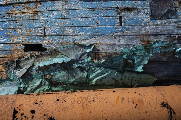 Wreck near the harbour, Stanley, Falkland Islands, Great Britain, South Atlantic