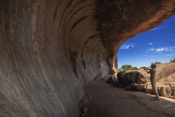 Uluru, formerly Ayers Rock, cave at Mala Walk, Uluru-Kata Tjuta National Park, Northern Territory, Australia