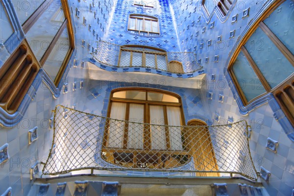Interior of Casa Batlló, a building designed by Gaudi, in Barcelona, Spain