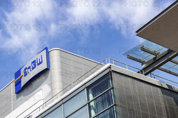 EnBW Energie Baden-Württemberg AG, headquartered in Karlsruhe, is Germany's third-largest energy company. Logo at the company headquarters in Karlsruhe, Baden-Württemberg, Germany