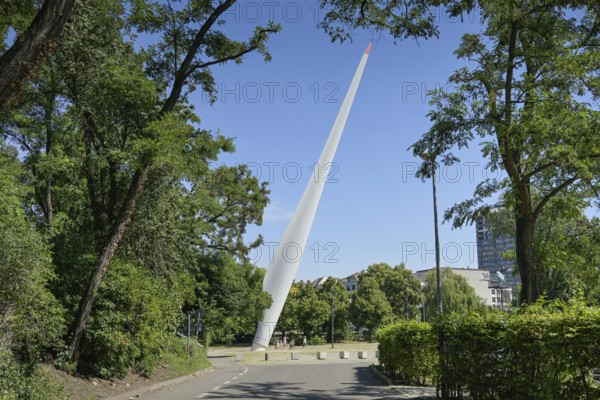 44 metre long rotor blade, Vestas V90 wind turbine from 2010, German Museum of Technology, Trebbiner Straße, Tempelhofer Ufer, Kreuzberg, Friedrichshain-Kreuzberg, Berlin, Germany