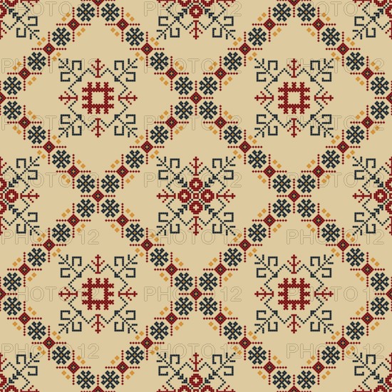 Traditional Latvian embroidery seamless pattern, vector illustration