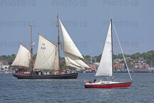 Sailing ship Seute Deern, sailing boat, Laboe, Kieler Woche, Kiel Fjord, Kiel, Schleswig-Holstein, Germany
