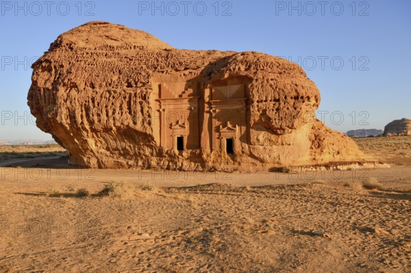 Nabataean tombs at Djabal Al-Ahmar, Hegra or Mada'in Salih, AlUla region, Medina province, Saudi Arabia, Arabian Peninsula