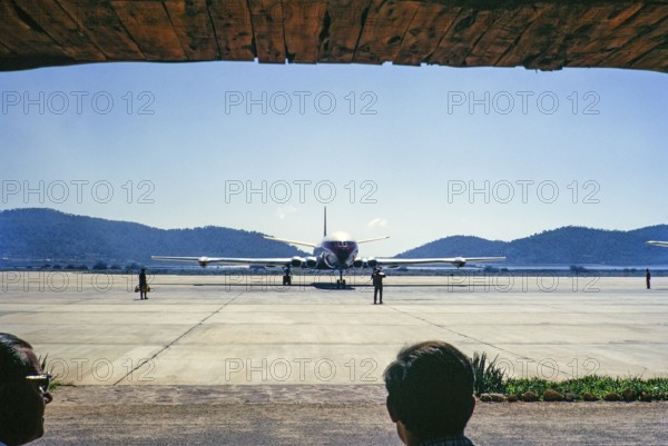 De Haviland Comet aeroplane at the airport, Ibiza, Balearic Islands, Spain 1967