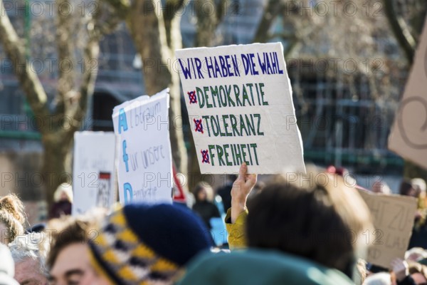 Slogans against right-wing extremism, Demonstration against right-wing extremism, Freiburg im Breisgau, Baden-Württemberg, Germany