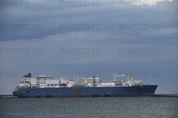 LNG tanker NEPTUNE at Mukran harbour on Rügen, Mecklenburg-Western Pomerania, Germany
