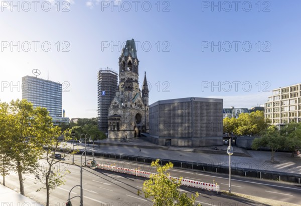 Kaiser Wilhelm Memorial Church, Breitscheidplatz with Europa Centre. City view Berlin, Germany
