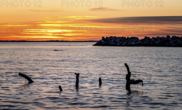 Sunset at the Baltic Sea near Lohme, Rügen, Mecklenburg-Western Pomerania, Germany