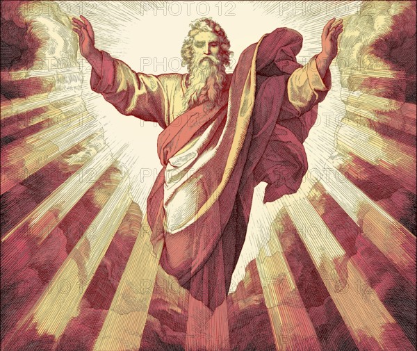 The Creation of Light, Old Testament, by Julius Schnorr von Carolsfeld, 1860, digitally altered