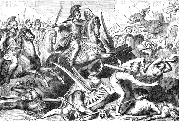 Alexander the Great at Battle of Gaugamela in 331 BC