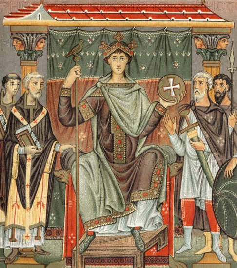 Otto III enthroned, the Gospels of Otto III, a late 10th or early 11th century illuminated Gospel Book