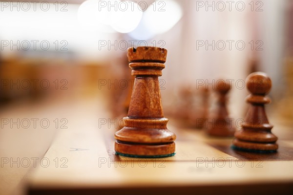 Chess pieces on a chessboard, Leoben, Styria, Austria