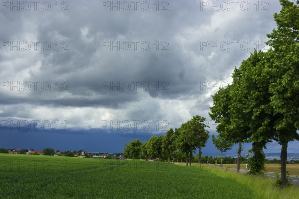 Stormy sky over Bannewitz, Bannewitz, Saxony, Germany